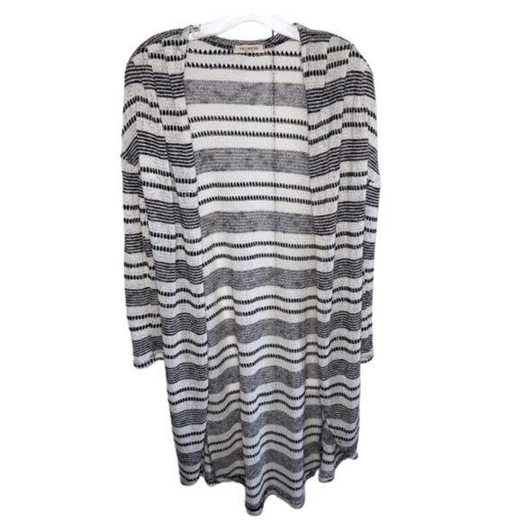 Promesa Navy Stripe Longline Duster cardigan Lightweight - Picture 1 of 11